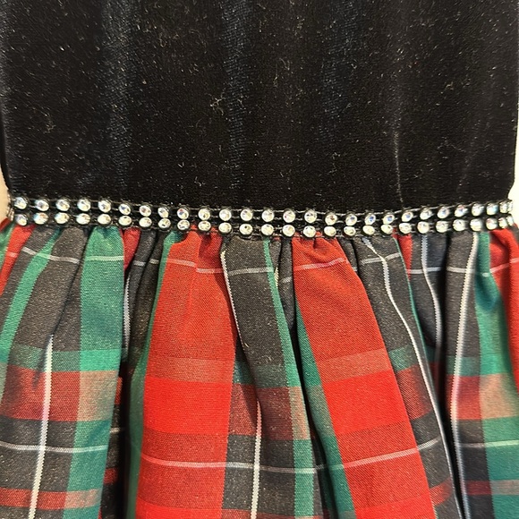 Gorgeous Black Velvet and Argyle dress with diamond embellishments - Picture 3 of 6